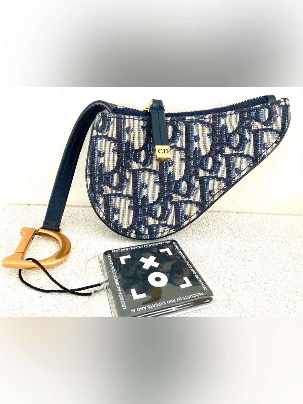 CHRISTIAN DIOR Vintage Trotter Saddle D Ring Coin Case Wristlet + COA - Picture 2 of 8